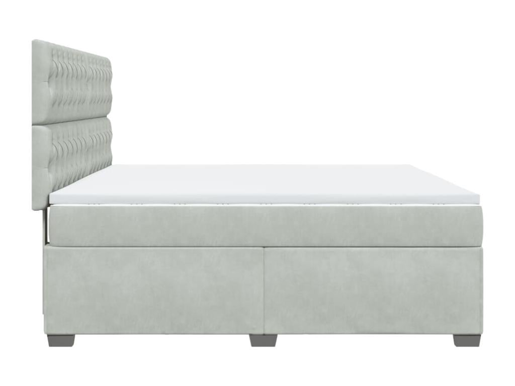 Sommier à Ventoriq de lit et matelas Gris clair 180x200cm Velours GKUE74410