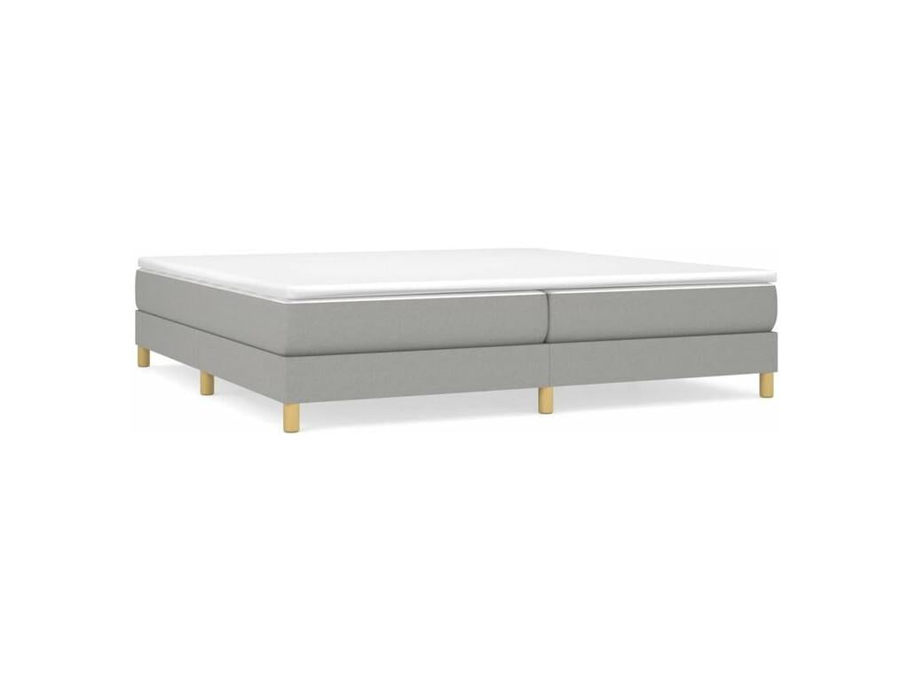Sommier à Ventoriq de lit avec matelas Gris clair 200x200 Tissu NDKJ65932