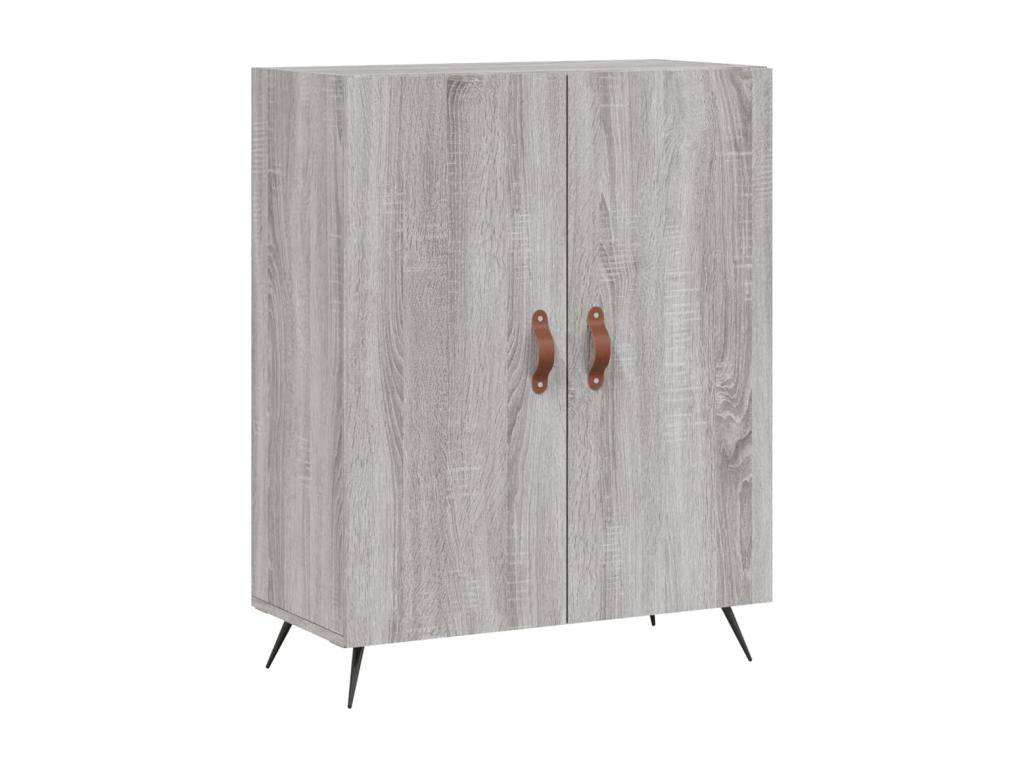 Buffet haut Boislis gris 69,5x34x180 cm Bois d'ingénierie ZZUH73104