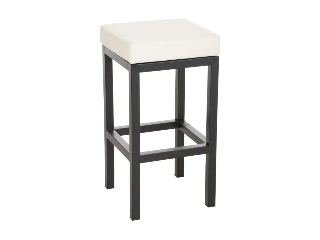 Tabouret de bar x1 métal crème 41x41x80 cm 10 0005407 BGDG44965