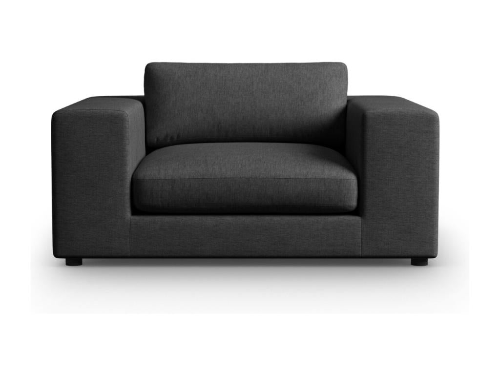 Ventoriq - Canapé Tendance 1.5 place en tissu structurel noir - 156x122x72cm GHUA61634