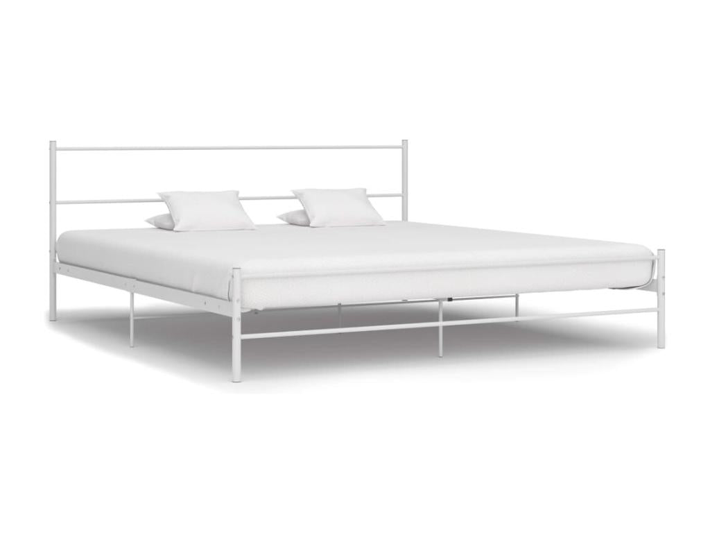 Cadre de lit sans matelas blanc métal 180x200 cm NQBP34894