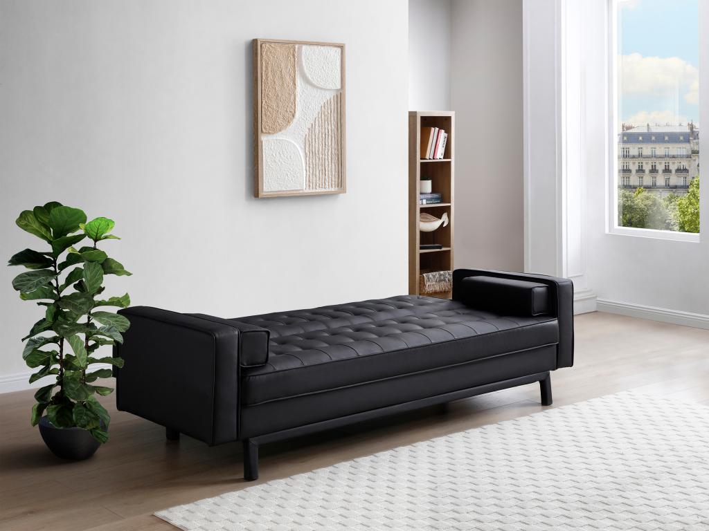 Canapé convertible Boislis en simili noir Boislis II LCHL96042