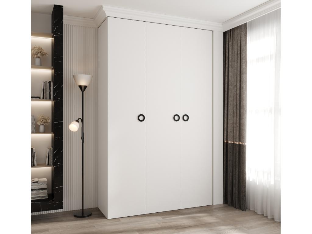 Armoire à portes battantes Como 1 245.5/150/40 3 portes blanc/noir THOJ62521