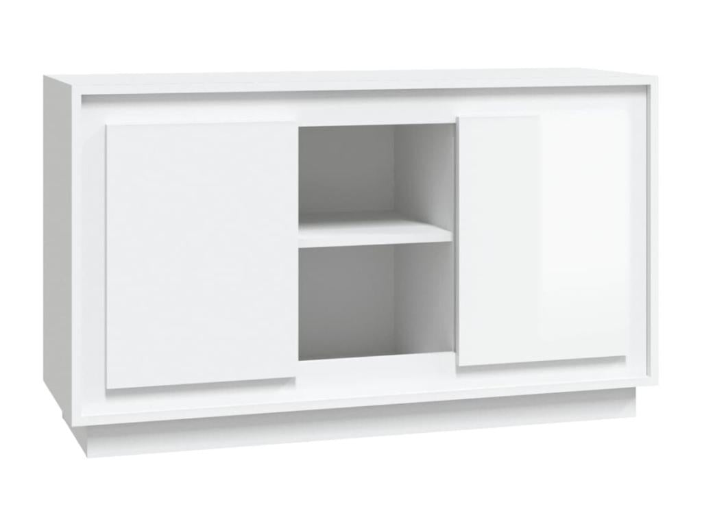 Buffet blanc brillant 102x35x60 cm bois d'ingénierie RGIL73470