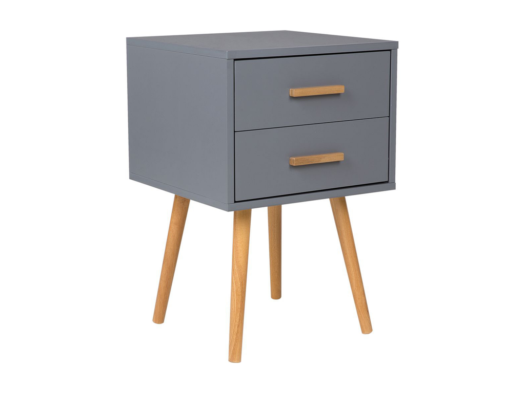 Table de nuit à 2 tiroirs Ventoriq Gris TWWK14356