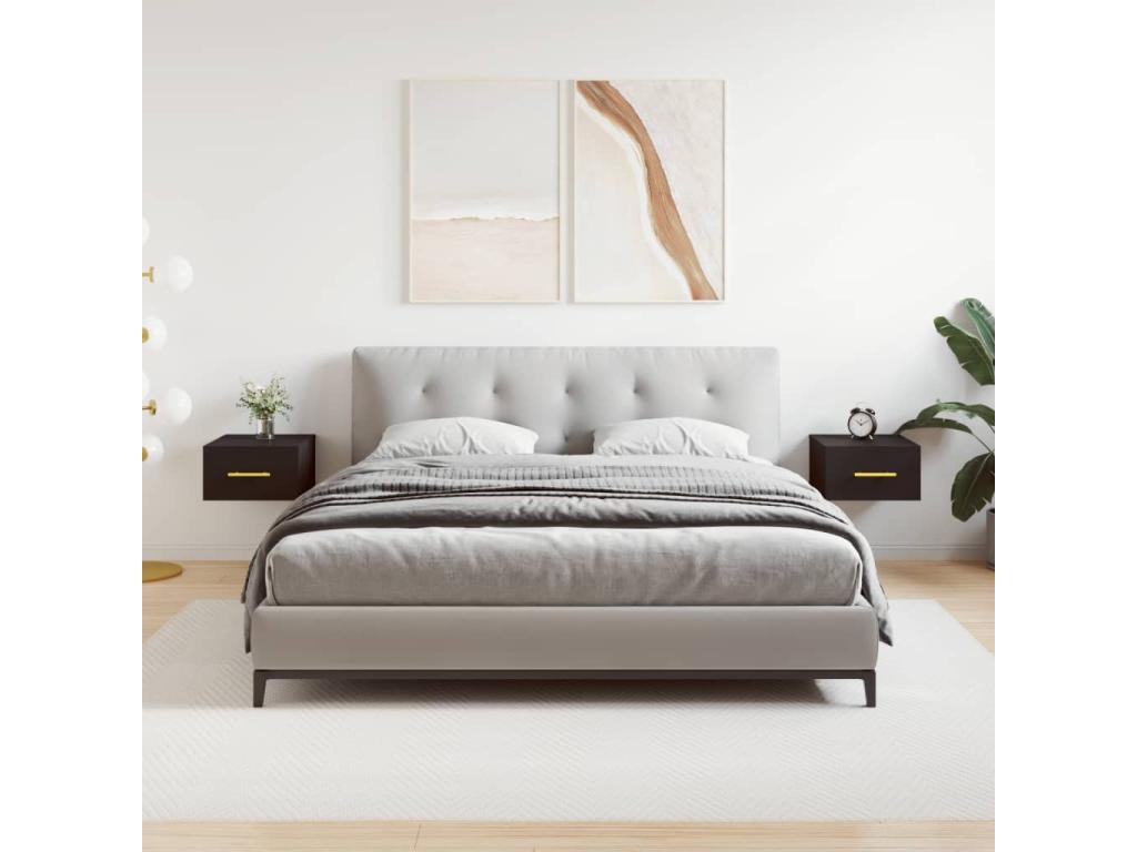 Tables de chevet murales 2 pcs noir 35x35x20 SIGA47920