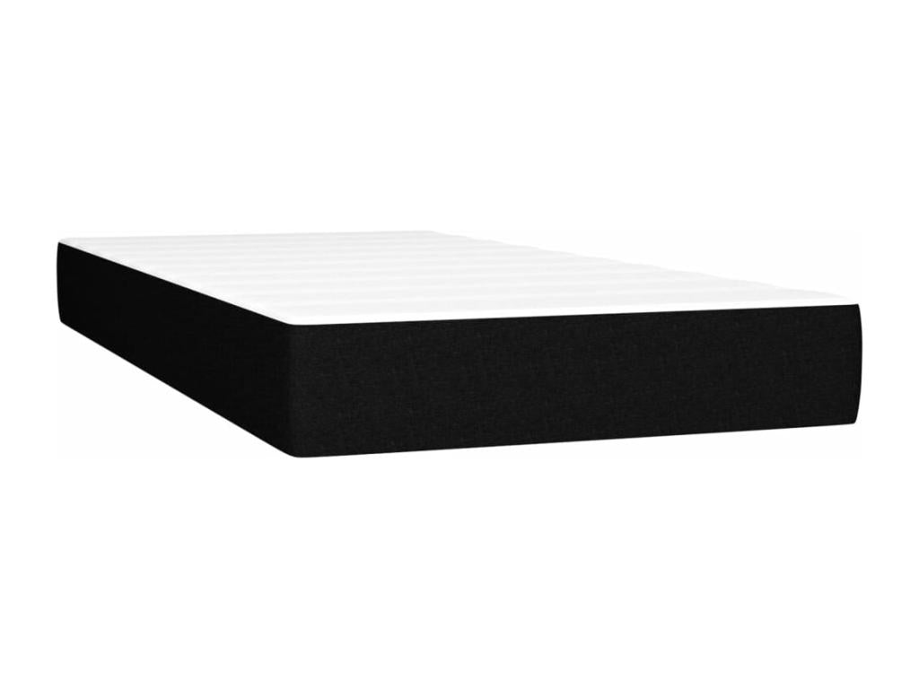 Sommier à Ventoriq de lit avec matelas LED Noir 100x200 cm Tissu ZFPM67708