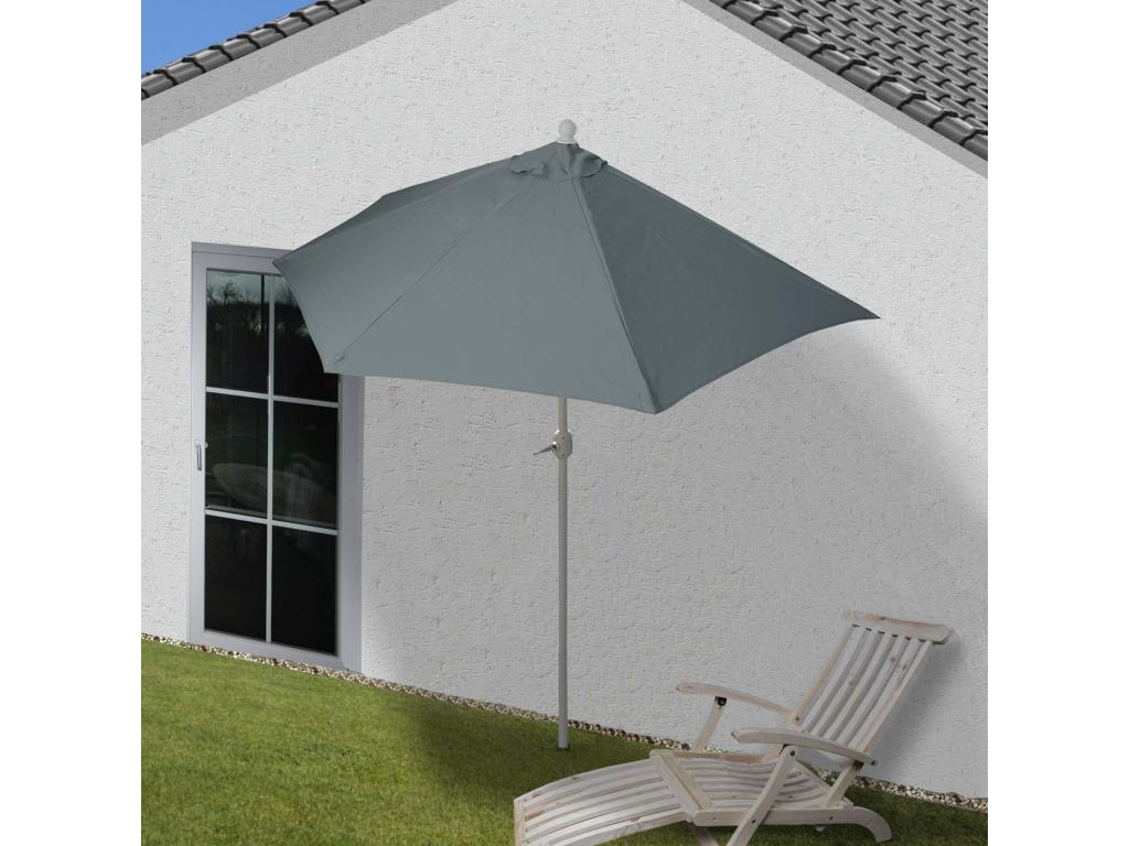 Parasol Ventoriq semi-circulaire 2,7m UV 50 300cm anthracite sans pied IVMJ51024