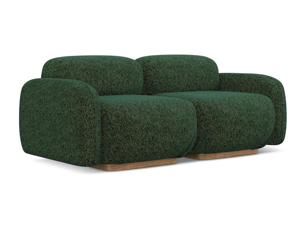 Canapé modulable 3 places en tissu texturé - vert - Boislis SQIW03406