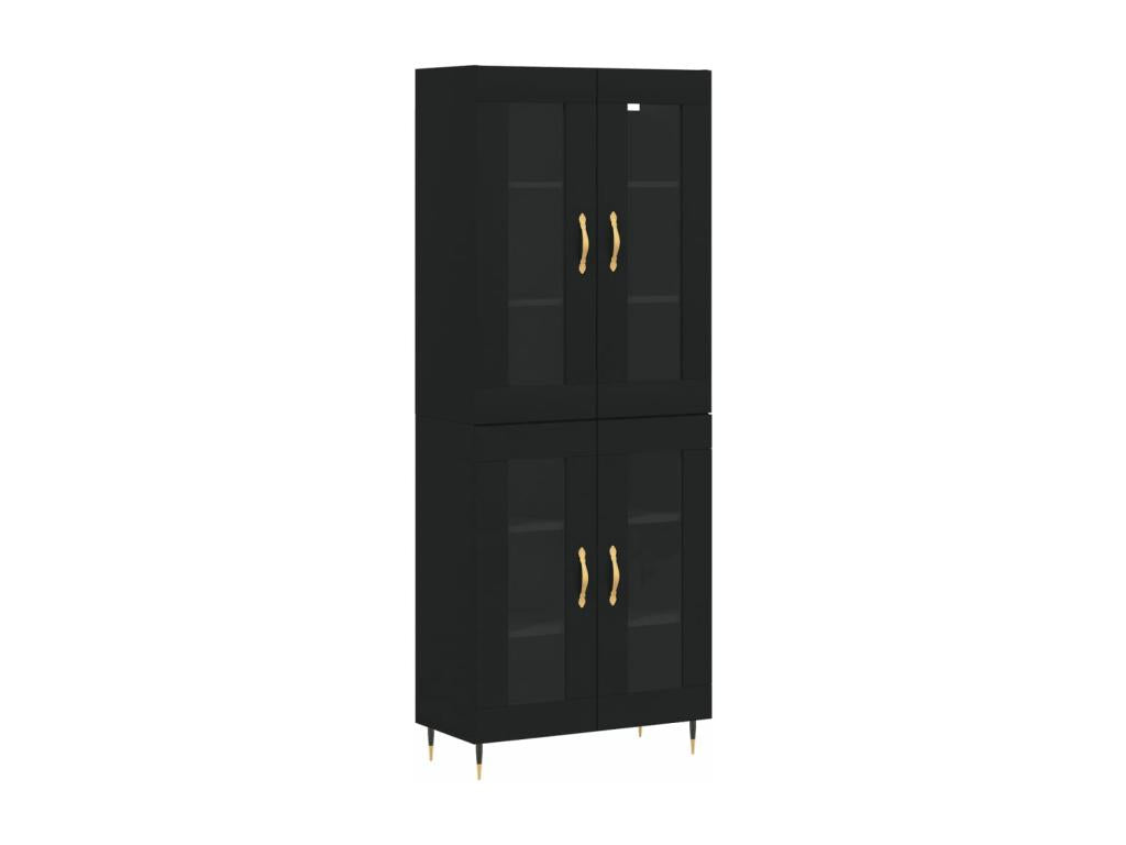 Buffet haut Noir 69,5x34x180 cm Bois d'ingénierie OMIU26103