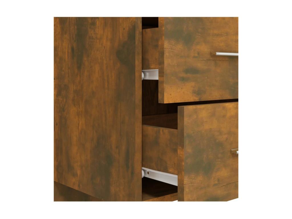 Tête de lit avec armoires Chêne fumé Bois d'ingénierie ZUAH46552