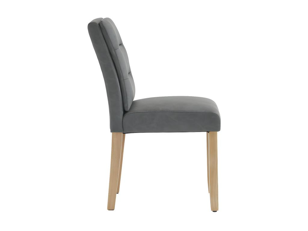 Lot de 4 Chaises en similicuir avec pieds en chêne - Gris TWZB03205