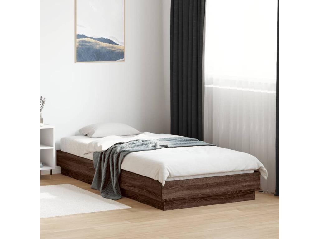 Cadre de lit sans matelas chêne marron 100x200 cm CKKQ02855