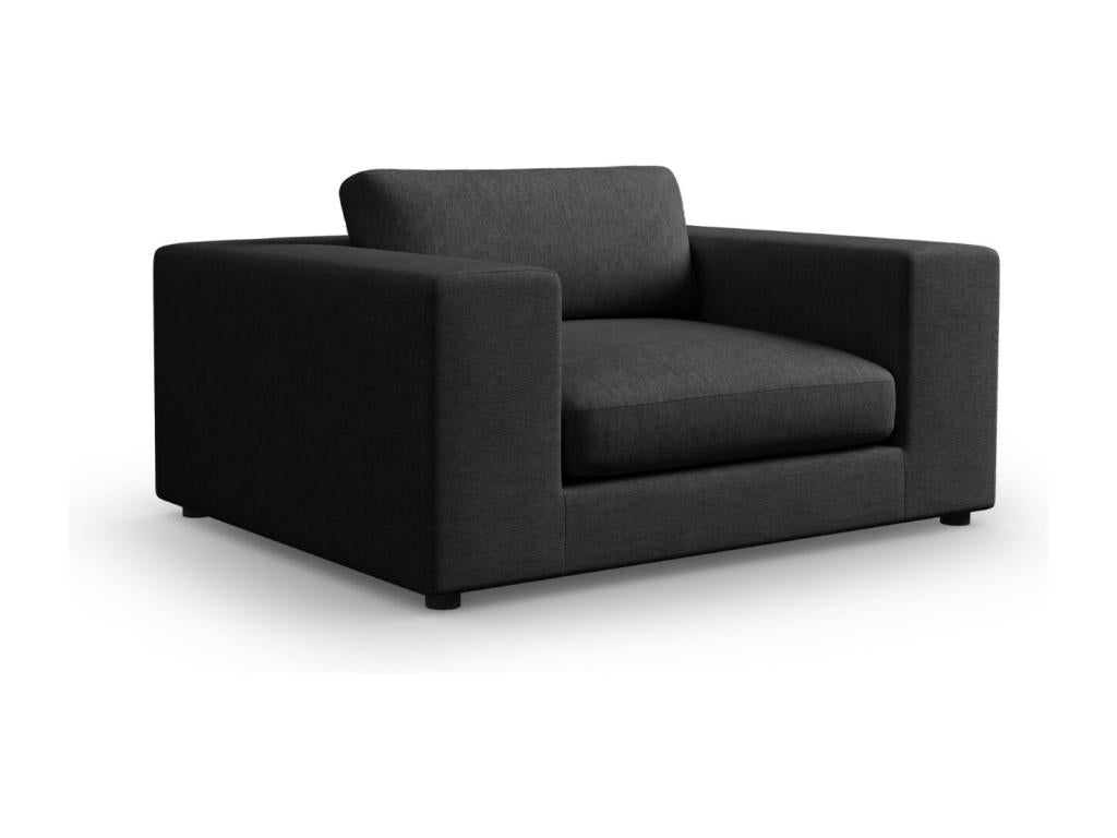Ventoriq - Canapé Tendance 1.5 place en tissu structurel noir - 156x122x72cm GHUA61634