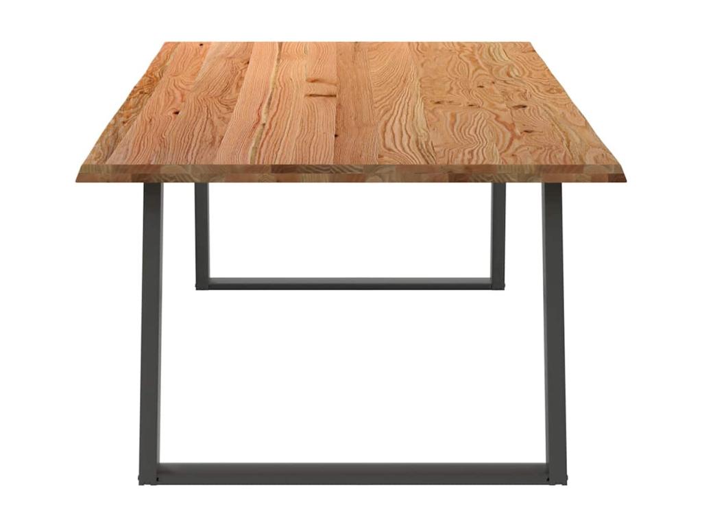 Table à manger marron clair 220x120x74 cm bois de chêne massif HRPV94294