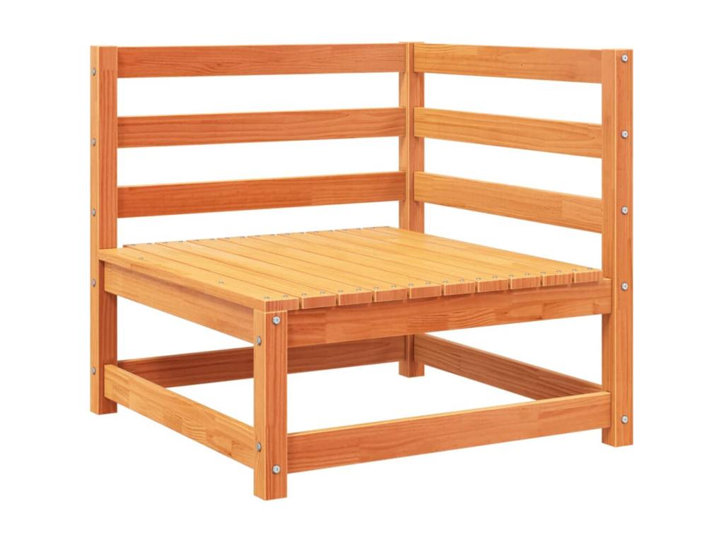 Salon de jardin 6 pièces cire marron bois de pin massif SXKU84849