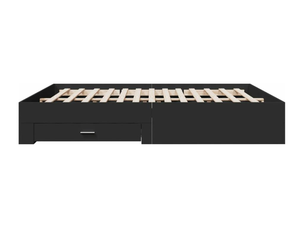 Cadre de lit avec tiroirs sans matelas noir 200x200 cm VHKP90912