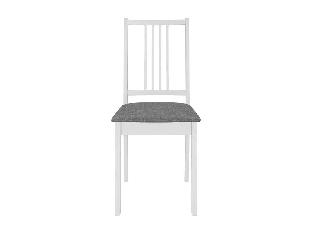 Chaises à manger avec coussins lot de 4 blanc bois solide OBFV37485