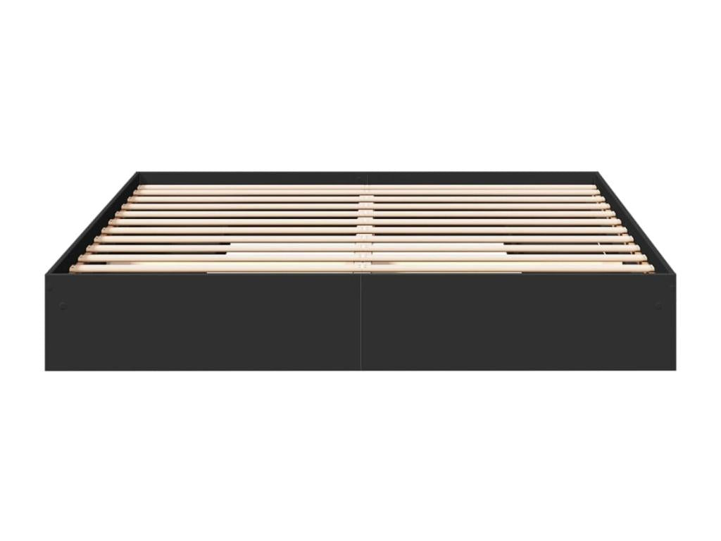 Cadre de lit avec tiroirs sans matelas noir 200x200 cm ACSX53932