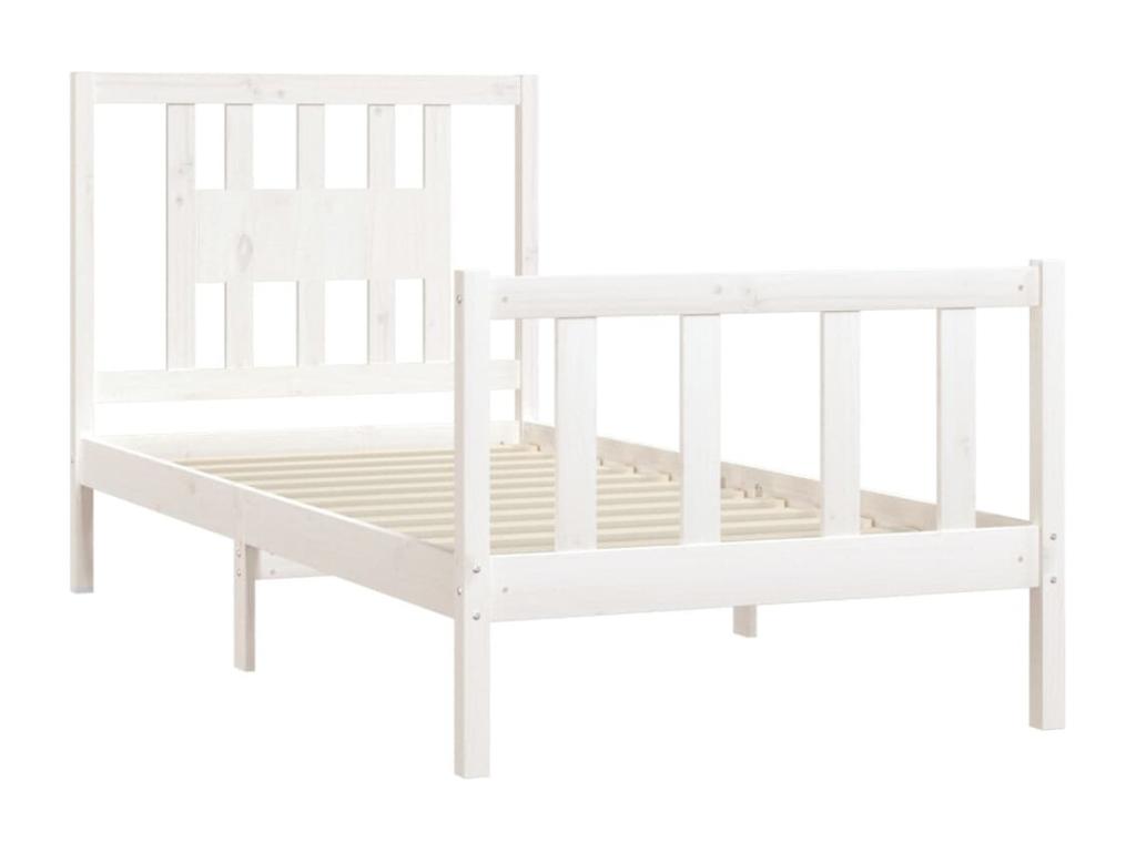 Cadre de lit sans matelas blanc bois de pin massif 90x200 cm NWXR17591