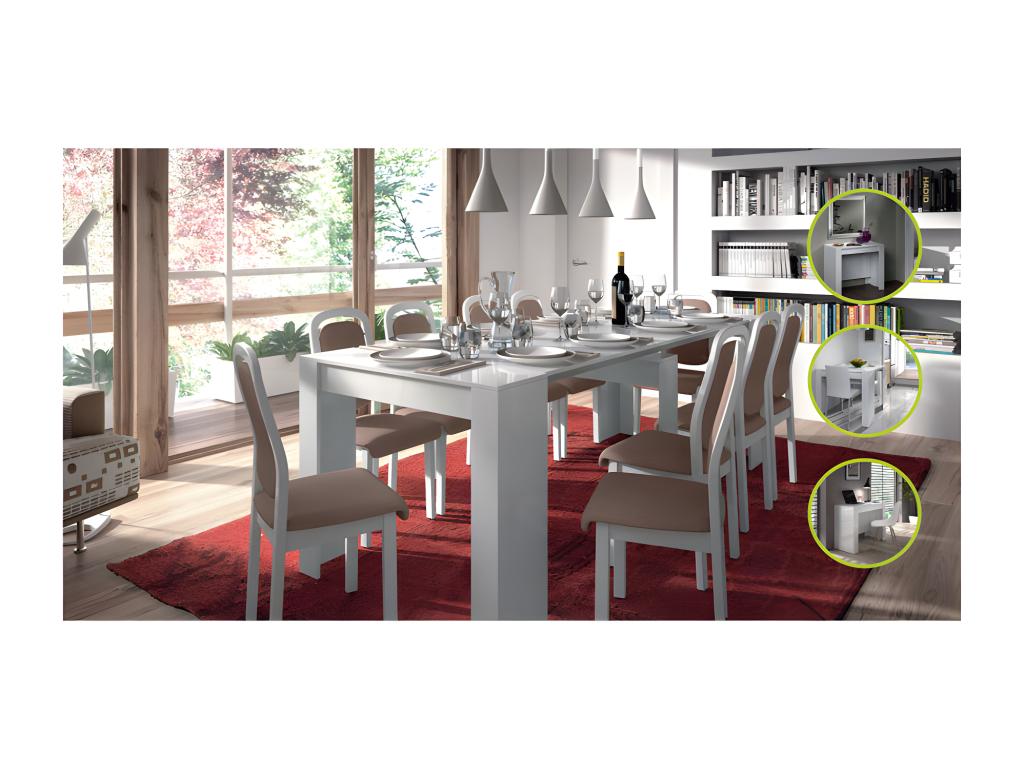 Table extensible 51/237 cm Blanc - Ventoriq - L 51/237 x 90 x H 78 cm HPXR84712