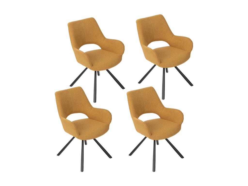 Lot de 4 chaises de salle à manger fauteuil de table en tissu style scandinave OFCO81897