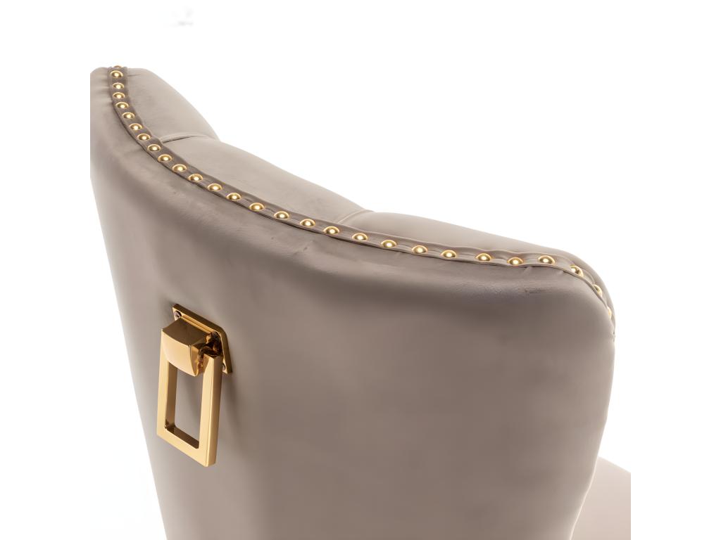 Lot de 2 chaises POIGNEE Cloûté en velours Boislis pied Doré YNRT59814