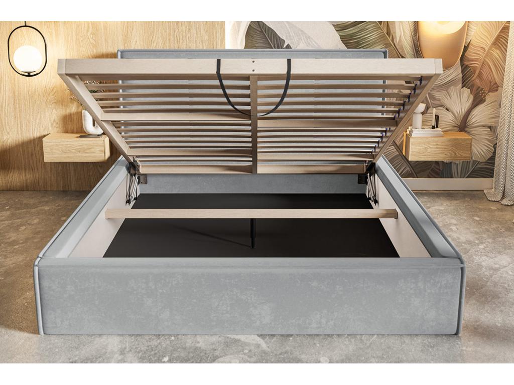 Ventoriq Lit coffre 140x200 Ventoriq - Lit adulte avec Sommier à Ventoriq - lit avec tissu Velvet Vert Amor Velvet 4311 JQDA13916