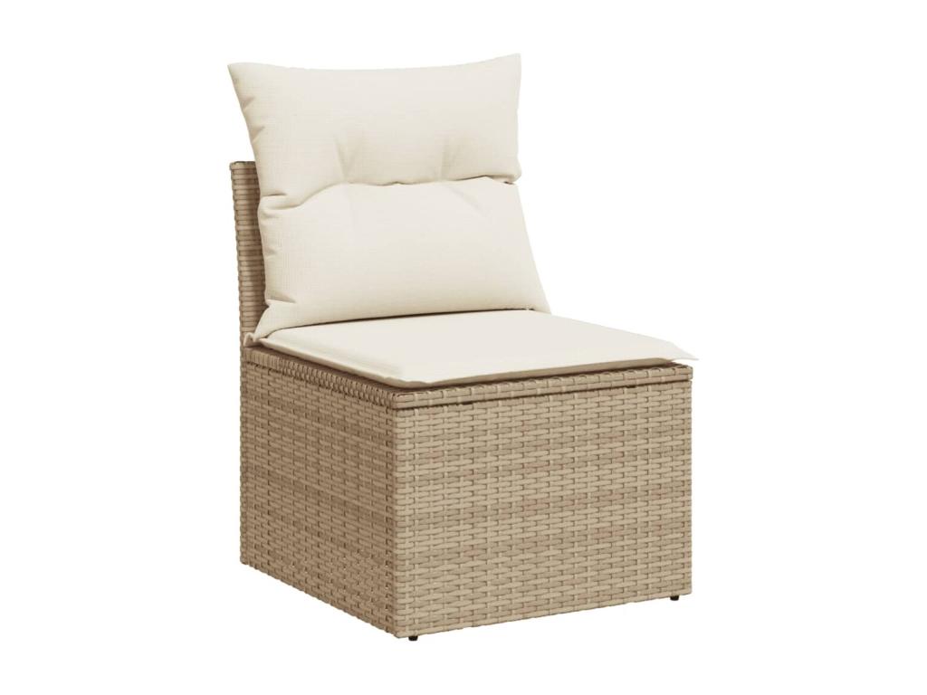Salon de jardin avec coussins 10 pièces beige résine tressée KGRU04590