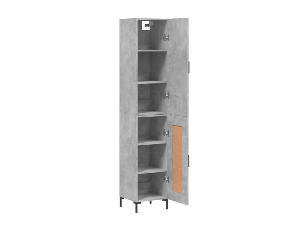 Buffet haut Gris béton 34,5x34x180 cm Bois d'ingénierie OIHS74774