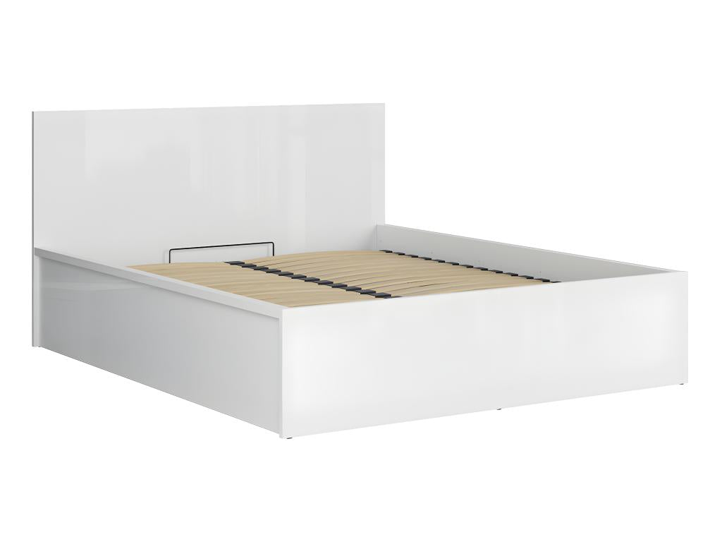 Lit coffre 160x200 sommier inclus Boislis Blanc NJCH16324
