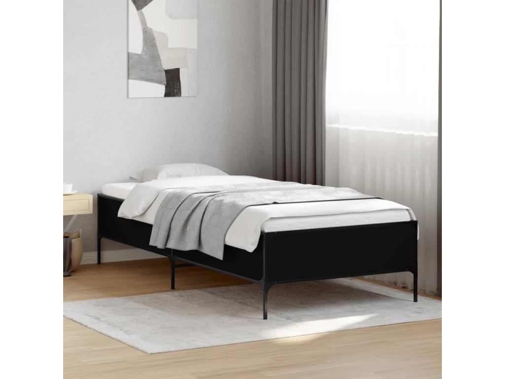 Cadre de lit sans matelas noir 100x200 cm JMHW09515