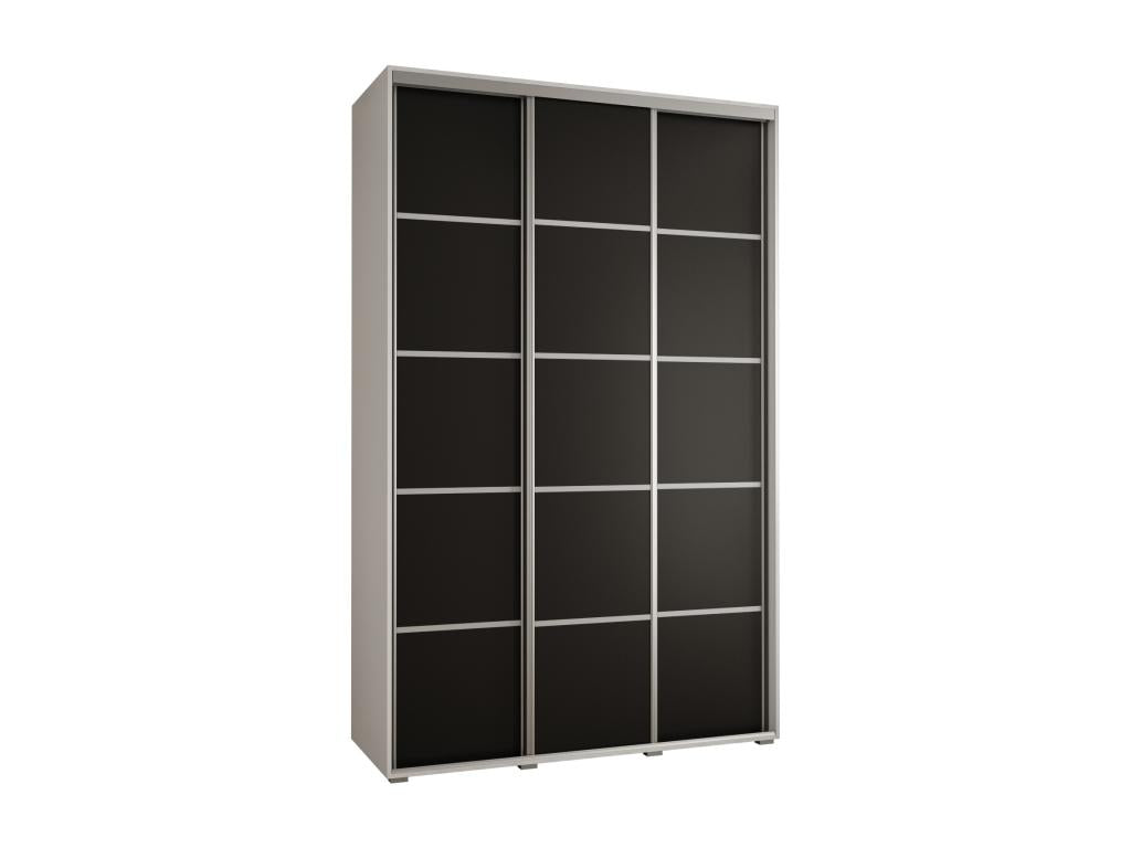 ARMOIRE Ventoriq 4 À PORTES COULISSANTES 235.2/170/45 3 portes Blanc/Noir/Argent DIAR22740