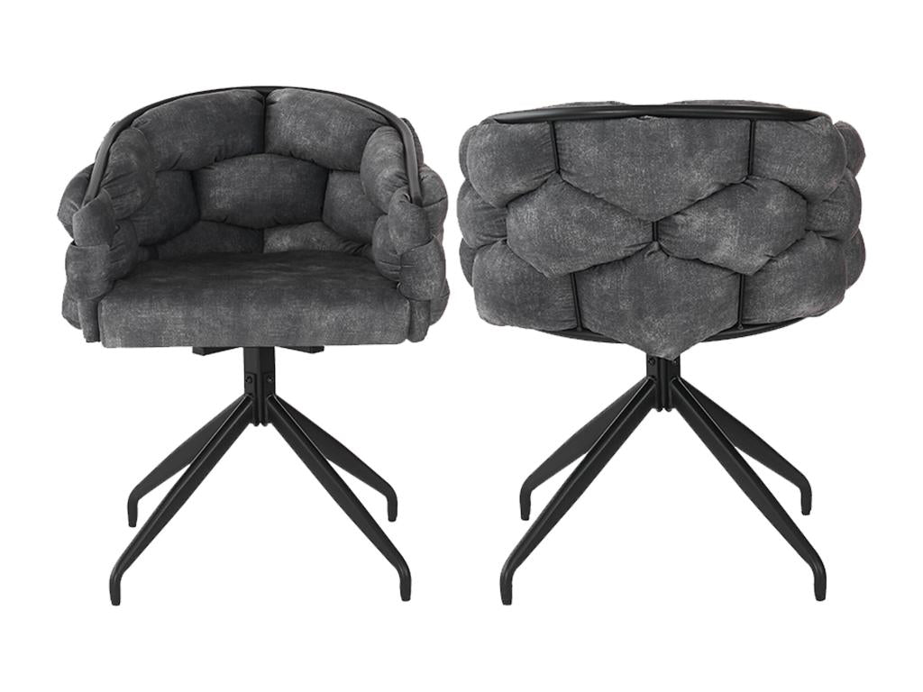 Lot de 6 chaises pivotantes en velours - style de mode moderne - Gris XSIU12445