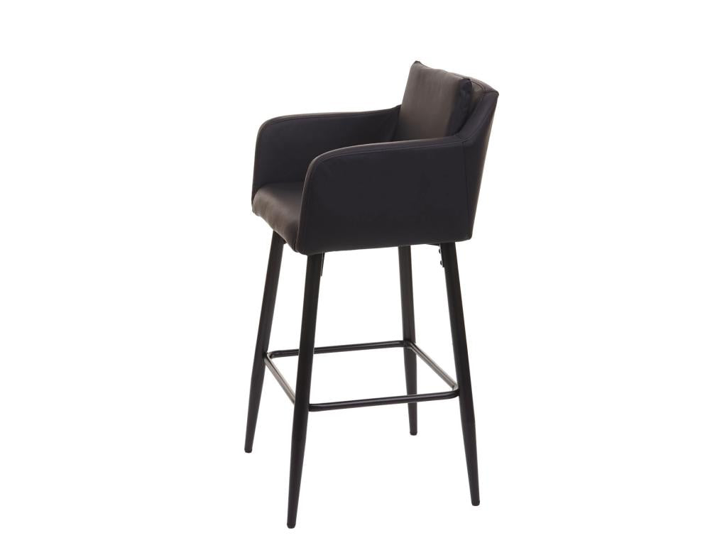 Tabouret de bar Ventoriq-H93 lot de 2 similicuir noir YMZH73429