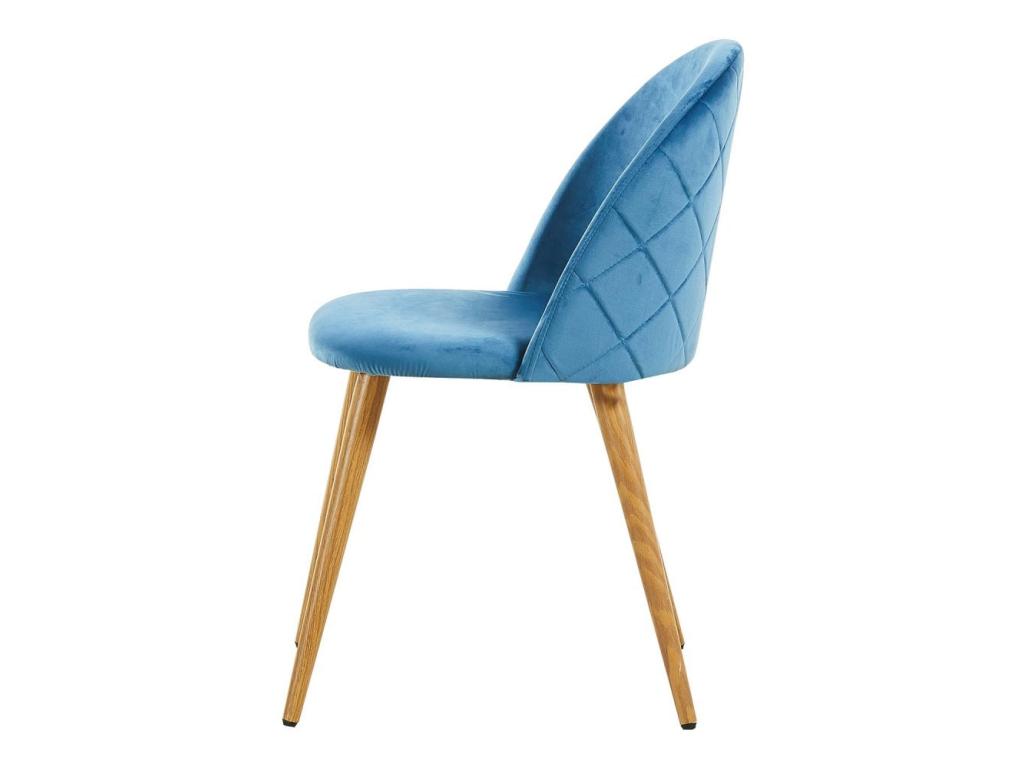 Boislis - Lot de 2 Chaises en Velours - Inspiration Scandinave - Bleu PRWM11229