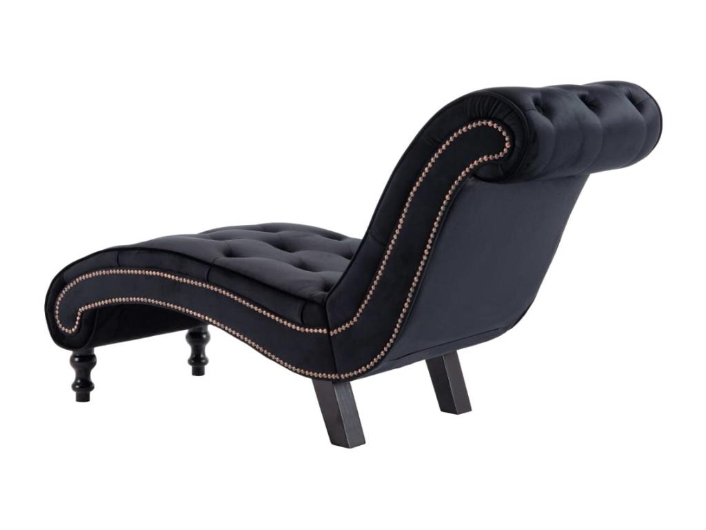 Chaise longue Noir Velours JNFV57681
