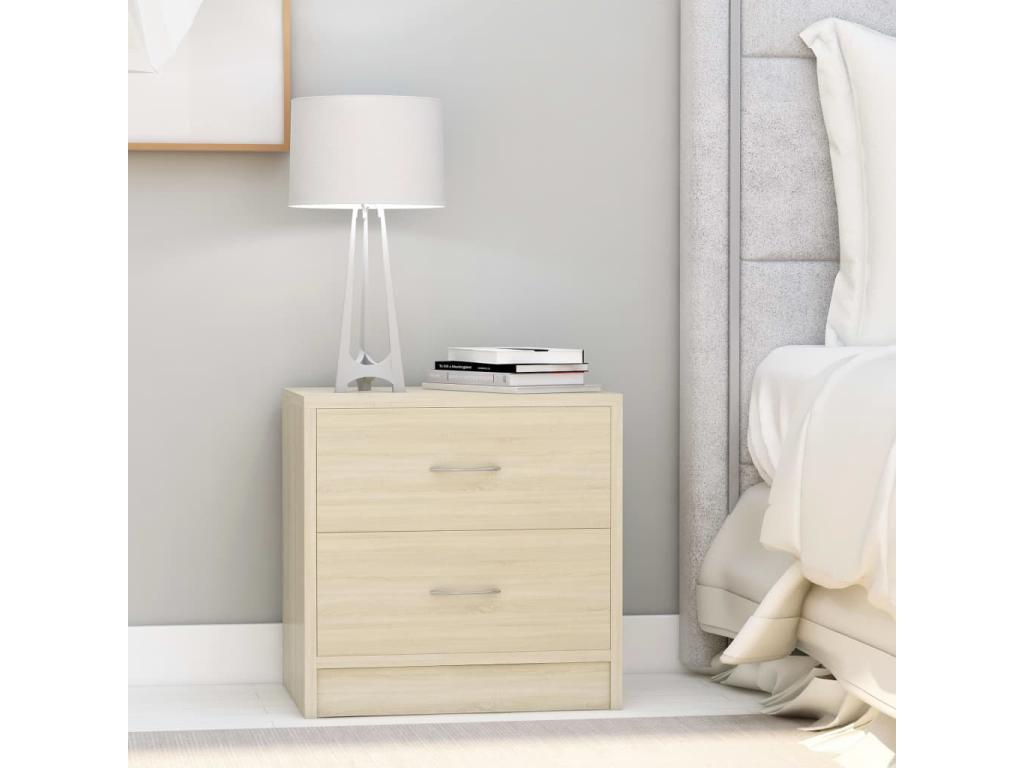 Table de chevet Chêne Ventoriq 40x30x40 cm Aggloméré KANW21821