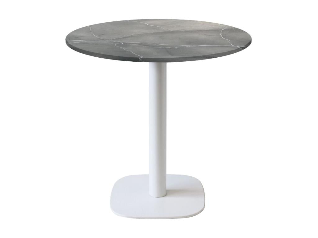 Table ronde 70 cm - modèle Round pied blanc lune bleue AVYV53622