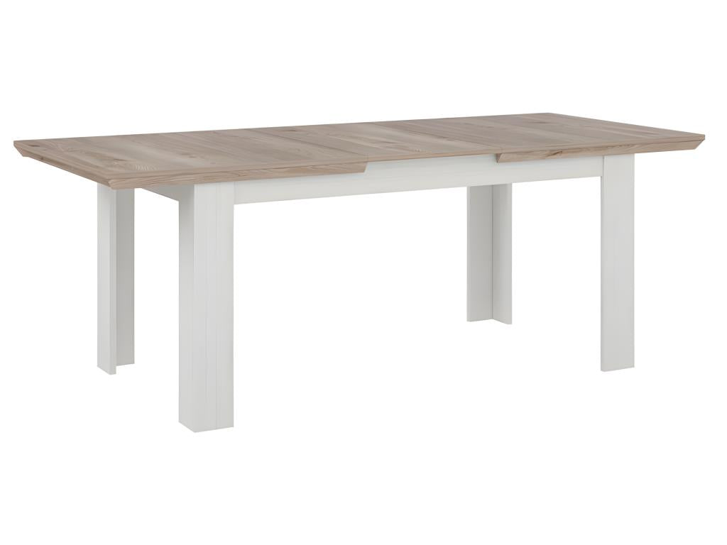 Table de repas extensible 160/206 cm décor chêne blanc - Ventoriq PXQC41381