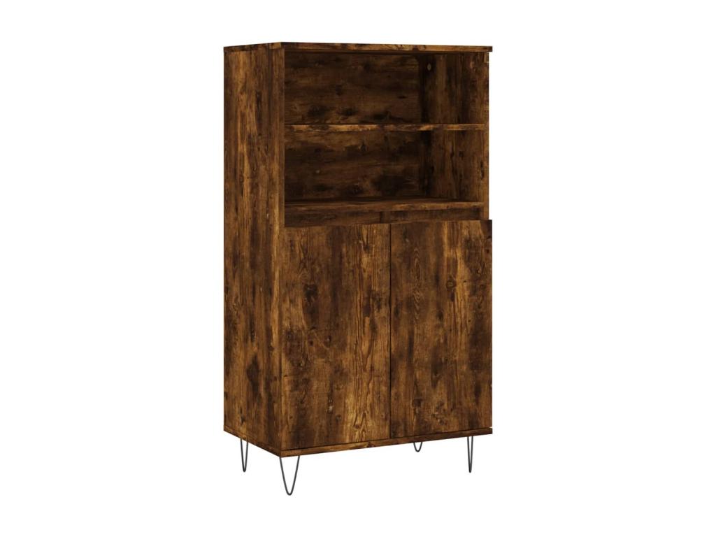 Buffet haut Chêne fumé 60x36x110 cm Bois d'ingénierie EACB39470