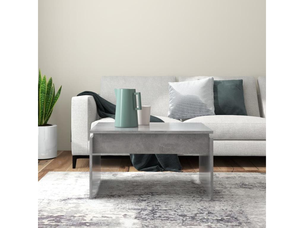 Table basse Gris béton 68x50x38 cm Aggloméré QHCA27481