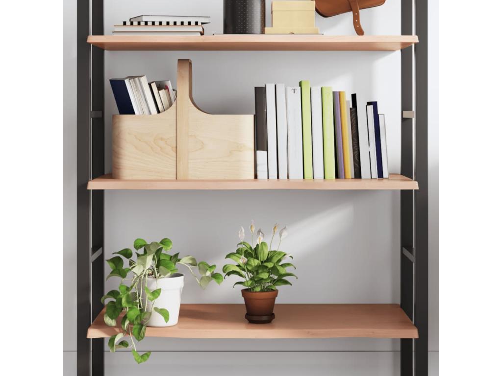 Etagère murale marron clair 100x50x2 bois chêne massif traité PBOK83239