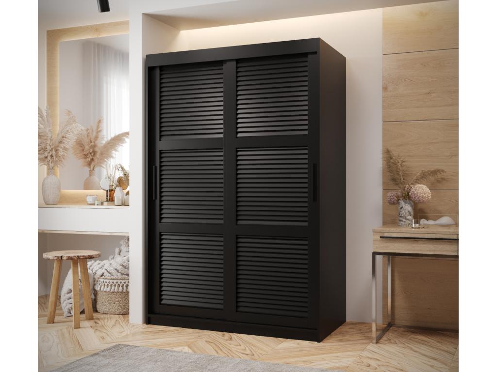 ARMOIRE Ventoriq À PORTES COULISSANTES 200/120/62 2 Portes negro AIPL63541