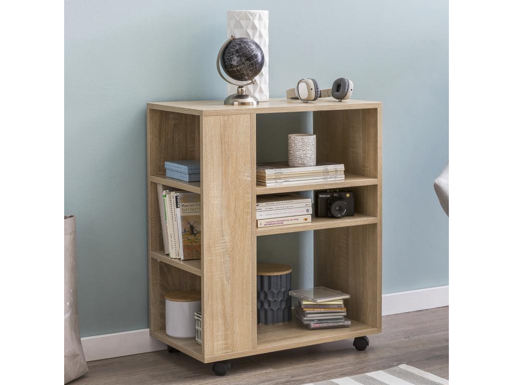 Etagère de Rangement Roulette 60x75x35 cm Bibliothèque Ouverte Salon IPYY86977