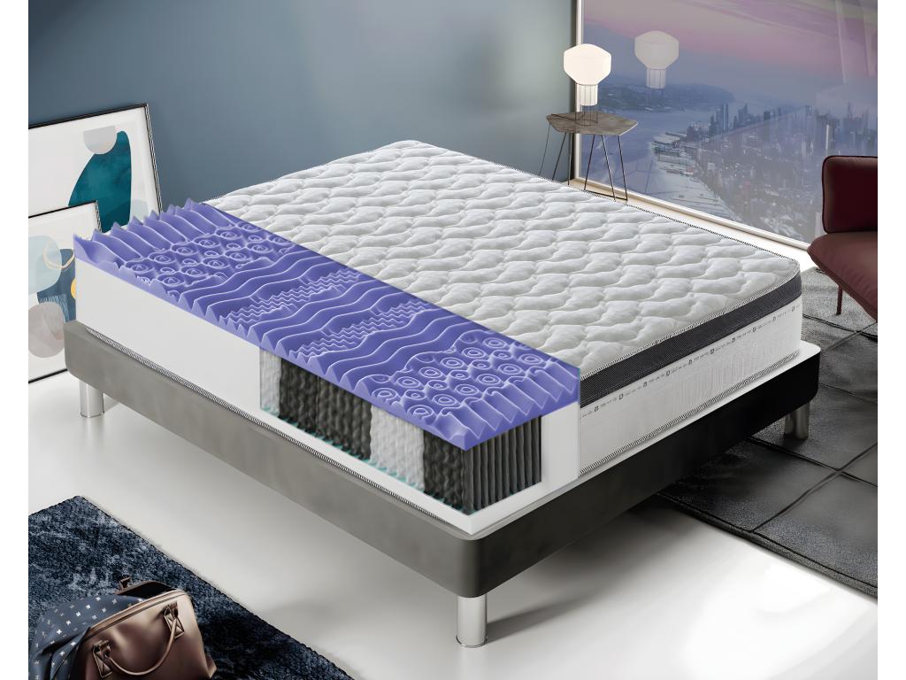 Matelas à Ressorts Ensachés - 800 Ressorts Ensachés - Hauteur 27 Cm - 13 Zones De Confort 160x200 cm PSRP27548