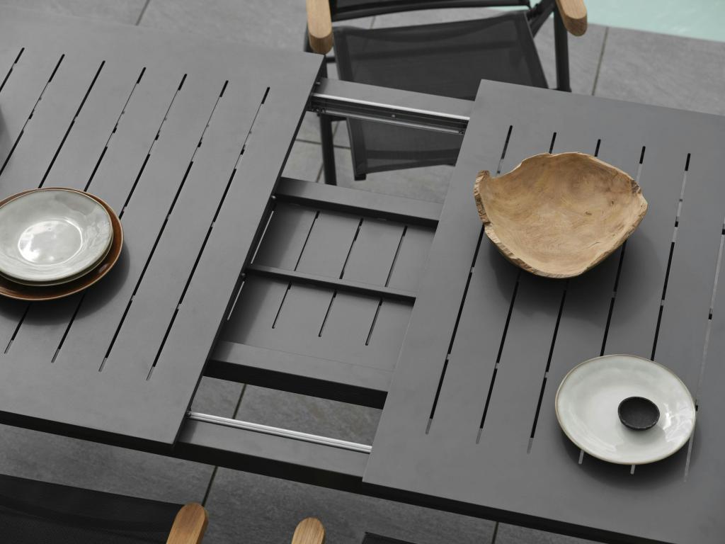 Table de jardin extensible en aluminium gris ardoise 194/314 cm Ventoriq PUKU39737