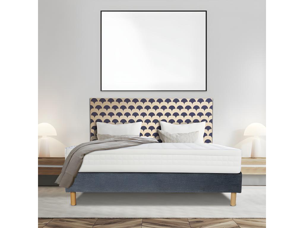 Ensemble Boislis MORPHOZONE 210 Sommier Tradition Graphic 13cm Pieds 130x200 Latex SAKC79558