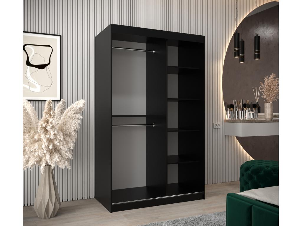 ARMOIRE Ventoriq À PORTES COULISSANTES 200/120/62 2 Portes negro AIPL63541